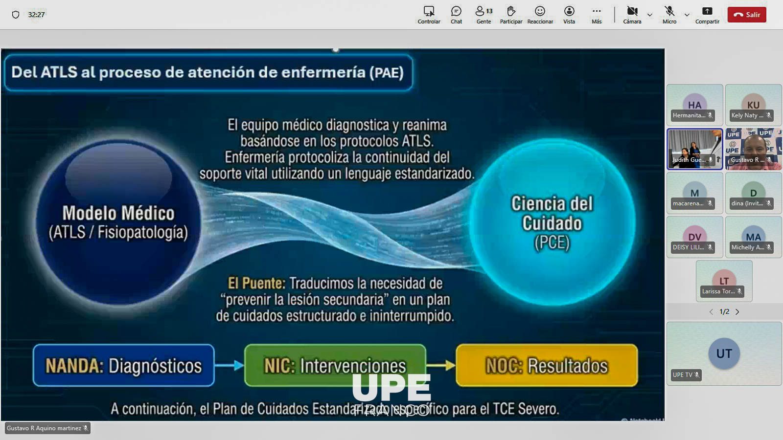 CLASE ESPEJO INTERNACIONAL FORTALECIÓ LA FORMACIÓN DE ESTUDIANTES DE ENFERMERÍA